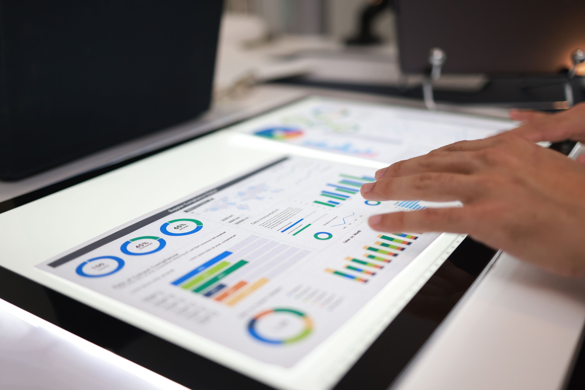 close up  on spreadsheet business's data dashboard on paper  for a meeting of business financial and economy